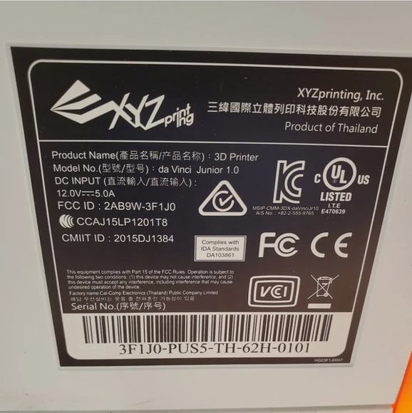 Xyzprinting xyz printing da vinci jr 1.0 orange and white 3d printer - Picture 4 of 6